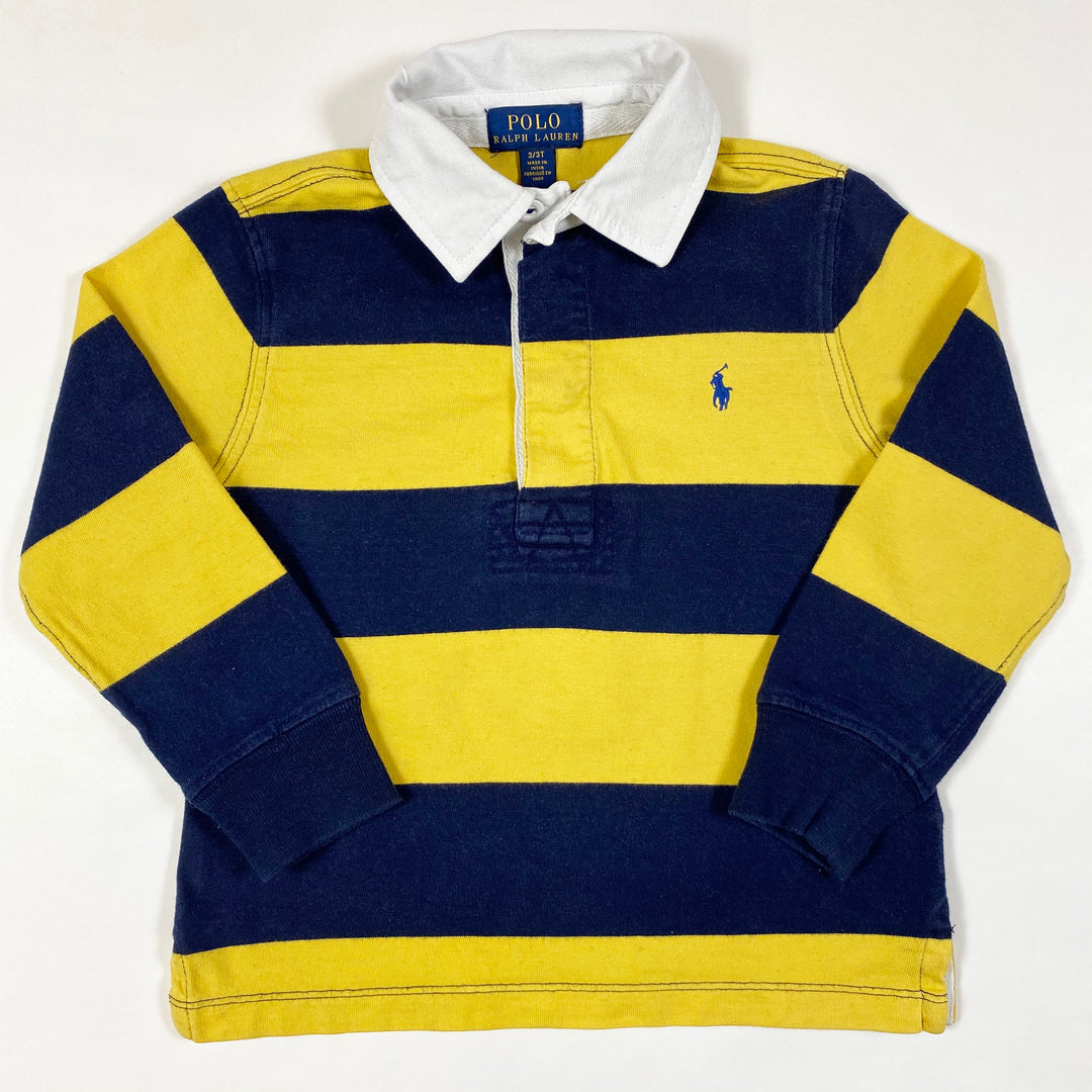 Ralph Lauren yellow/blue striped rugby shirt 3/3T 1