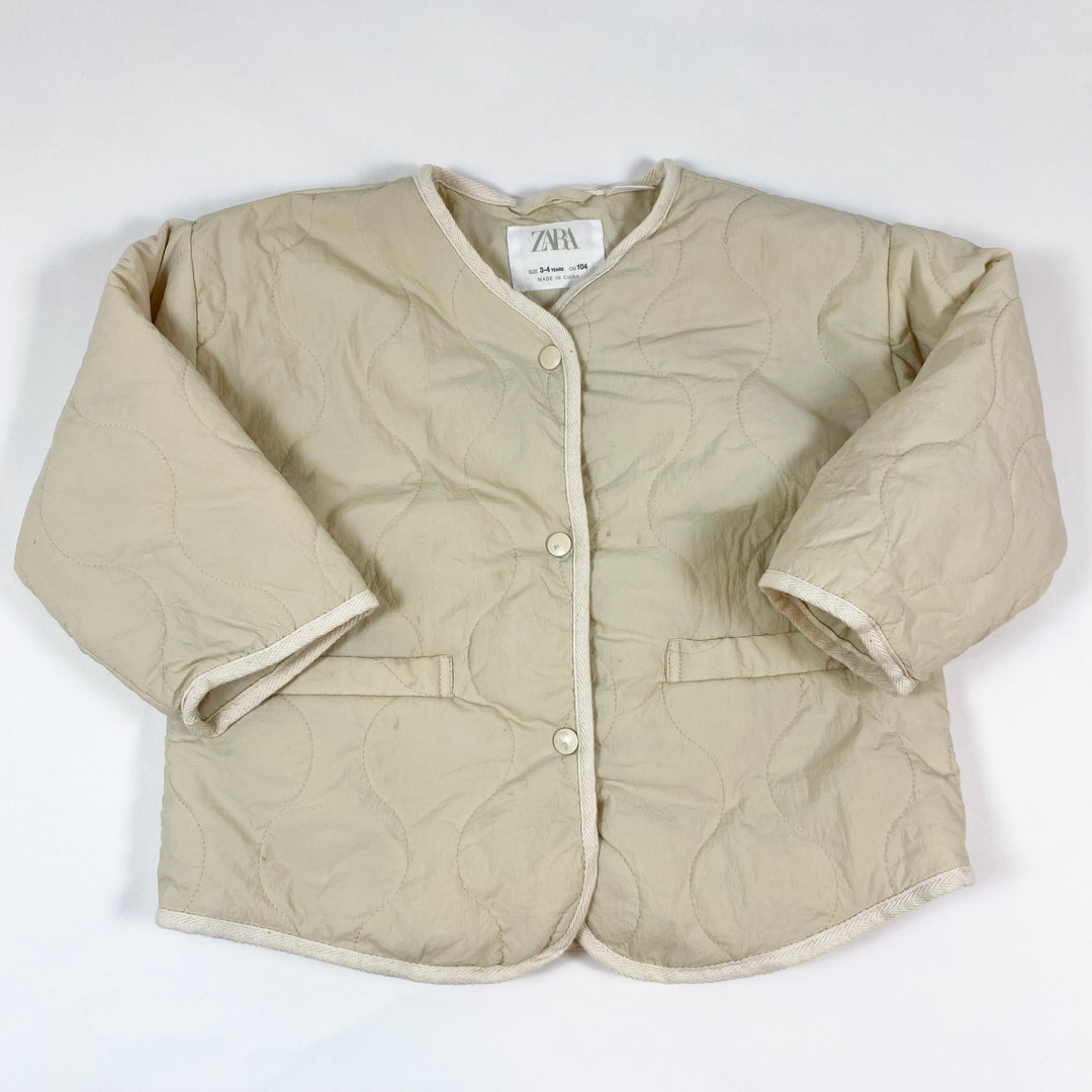 Zara ecru quilted jacket 3-4Y/104 1