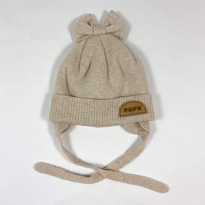 Papu beige organic wool hat 1-2Y 1