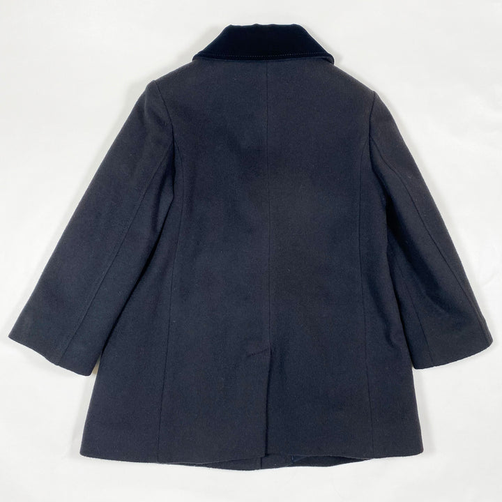 Dolce & Gabbana black/navy virgin wool coat with velvet collar 4Y 4