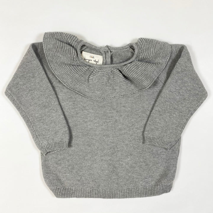 Konges Slojd grey Fiol knit pullover with oversize cardigan 56/62