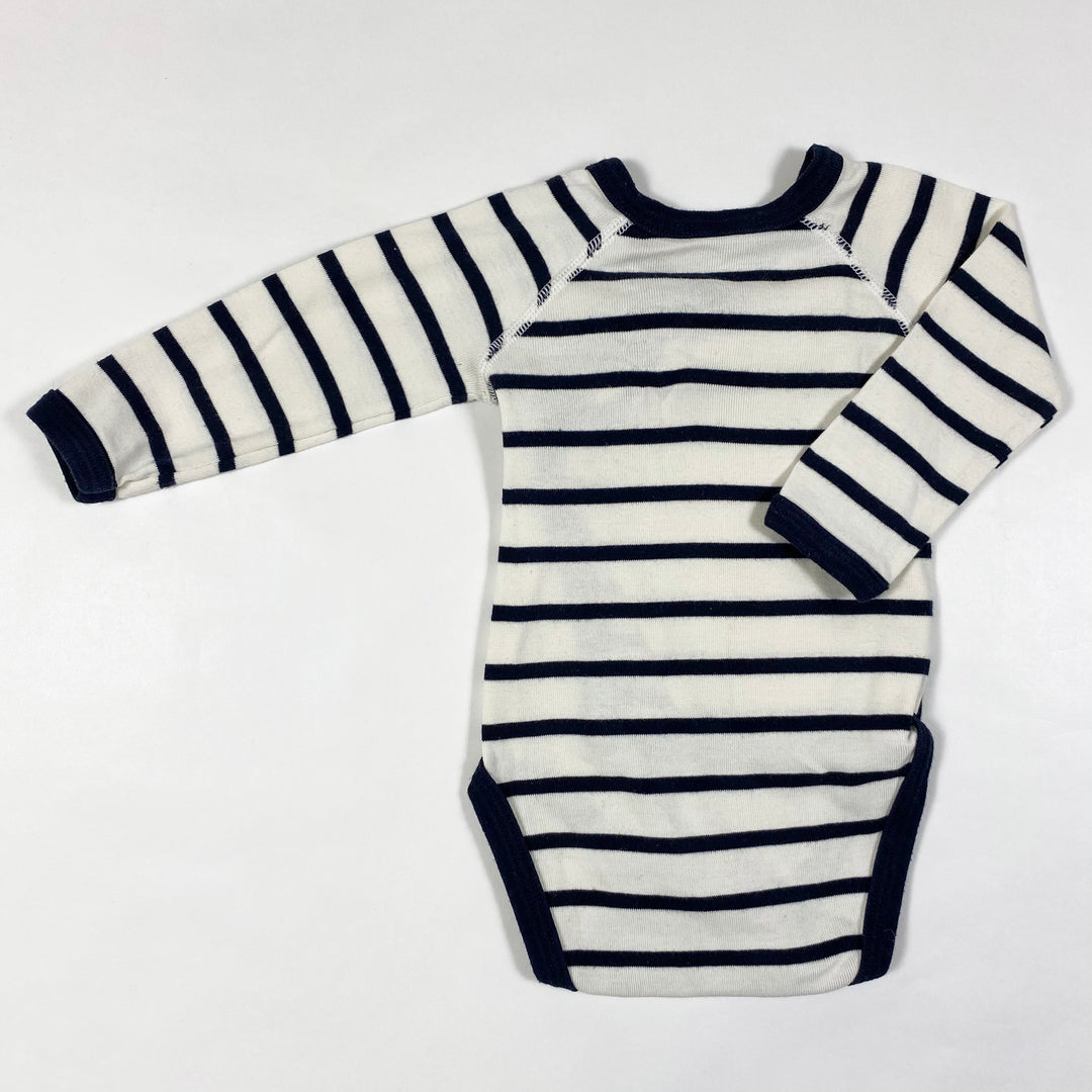 Petit Bateau navy striped longsleeve wrap body 3M/60 2