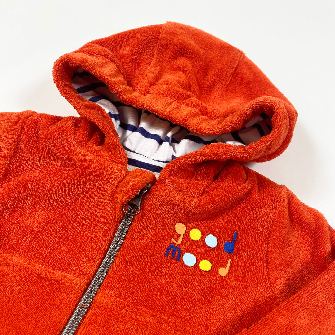 Catimini orange velour hoodie 3M 2