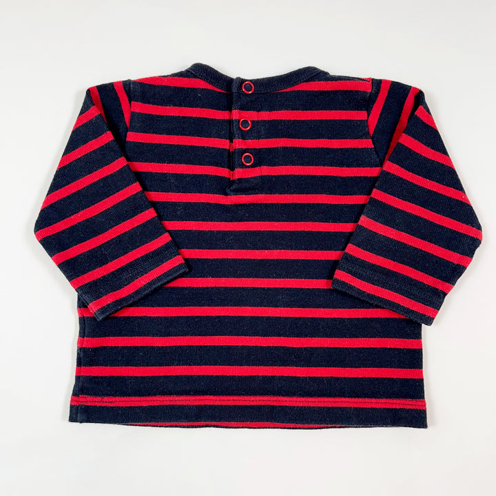 Petit Bateau navy/red striped longsleeve 6M/67 2