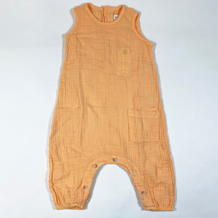 Boy + Girl orangefarbener Musselin-Strampler Finn Cantaloupe Second Season 18-24M