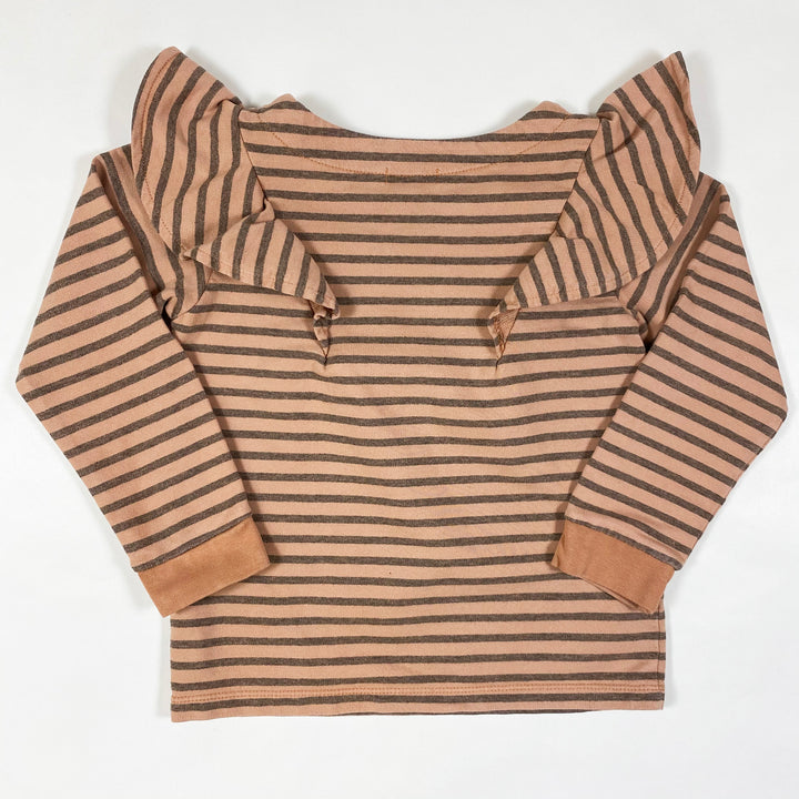 Emile et Ida dark blush striped sweatshirt with ruffles 4A 3