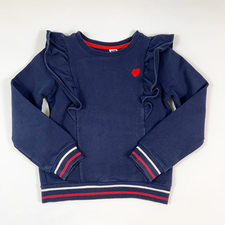 Janie and Jack navy sweatshirt with ruffles 6Y 1