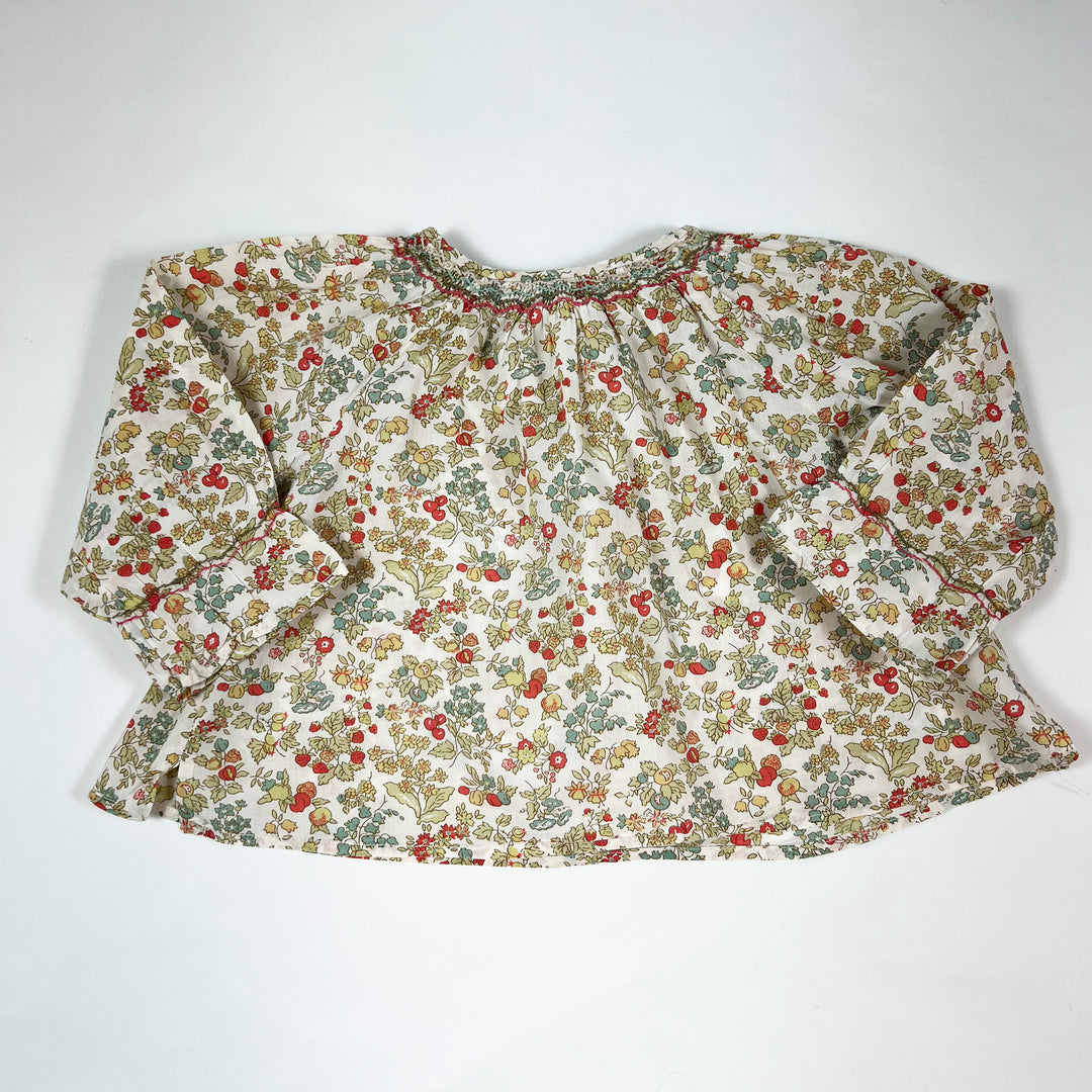Bonpoint ecru strawberry blouse 18M 1