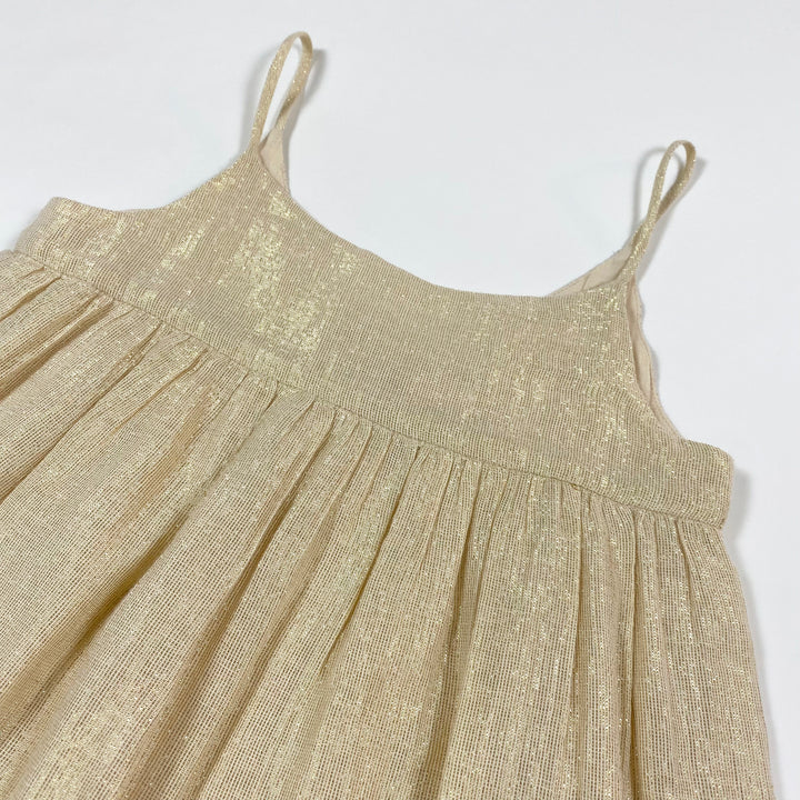 Bonpoint gold shimmer summer dress 4Y 2