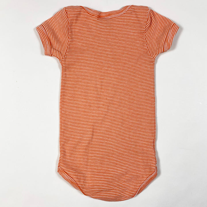 Petit Bateau orange gestreifter Kurzarmbody 12M/74