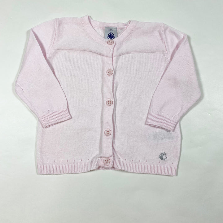 Petit Bateau pink pointelle cardigan 6M/67 1