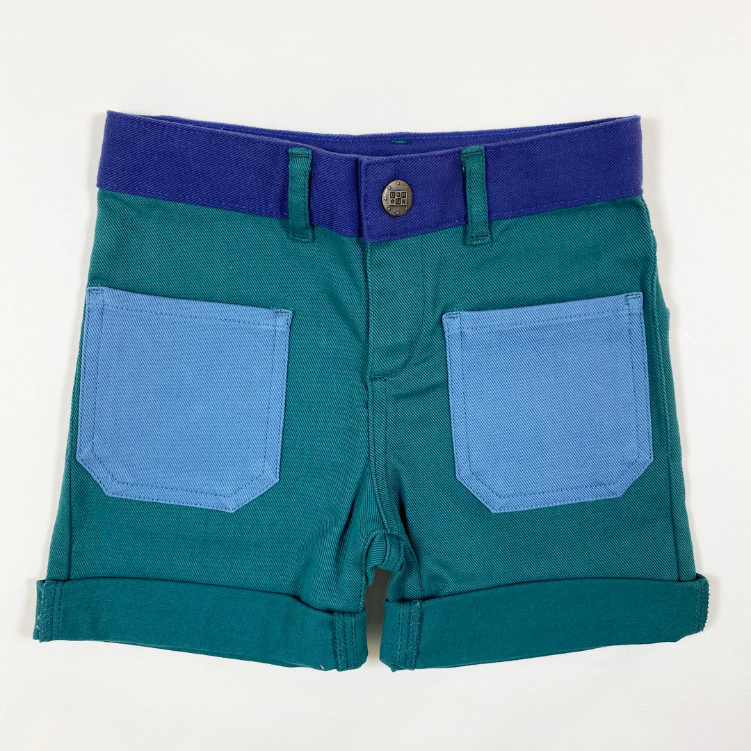 Bonton green/blue denim bermuda shorts Second Season 4Y