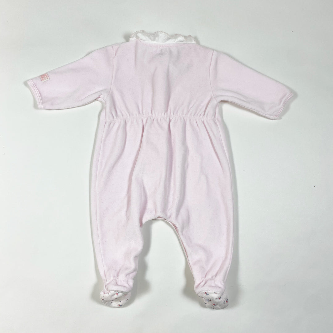 Petit Bateau soft rose velour pyjama with collar 3M/60