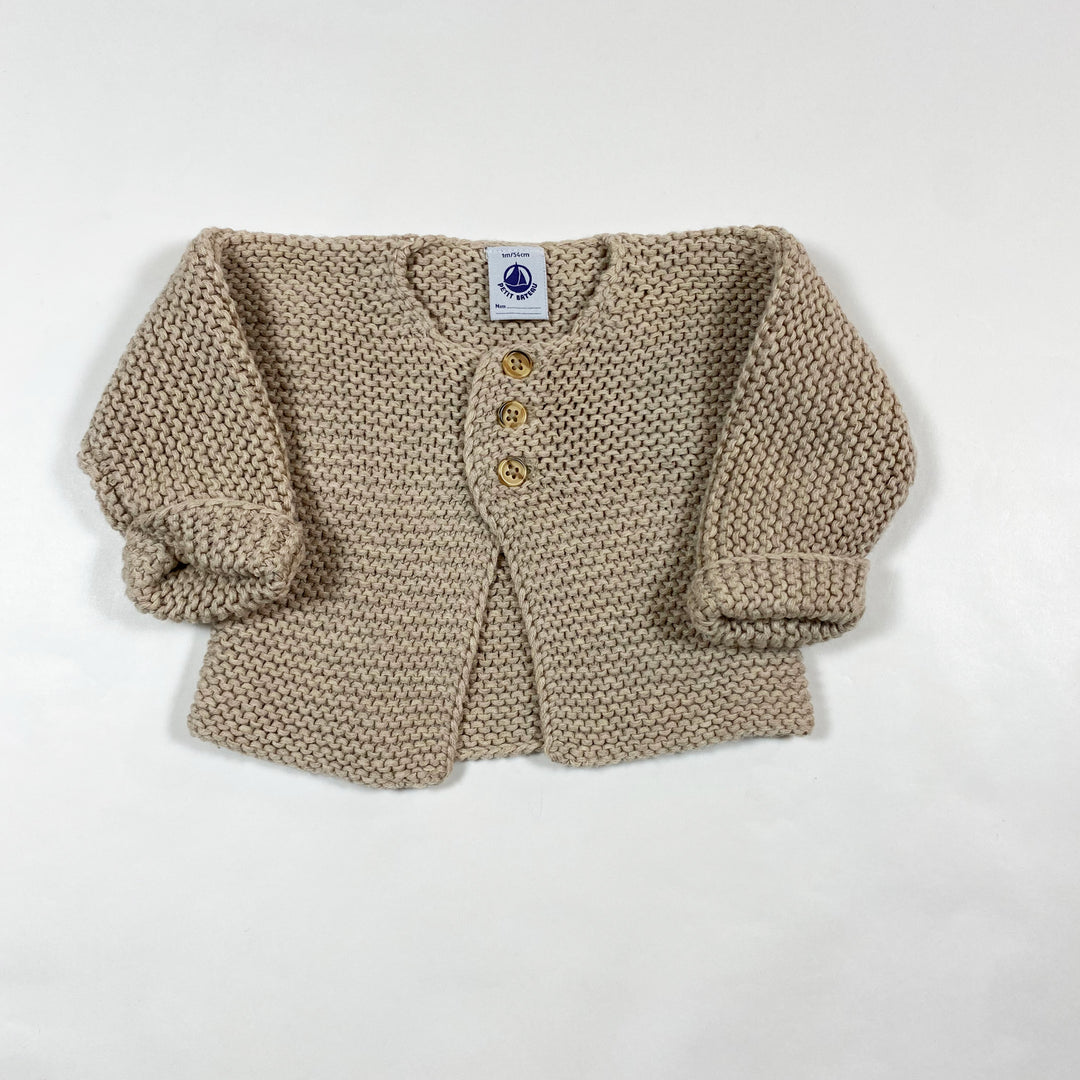 Petit Bateau ecru knit cardigan 1M/54 1