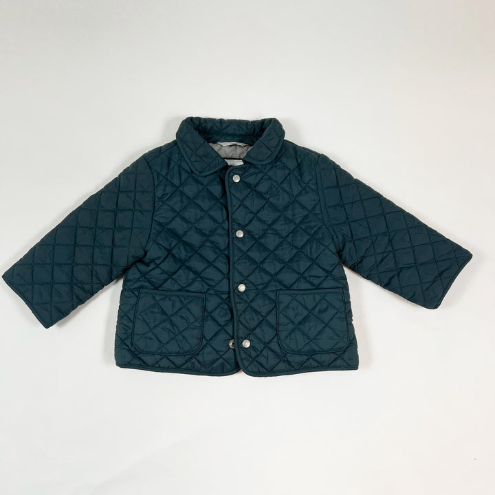 Petit Bateau bottle green quilted jacket 12M 1