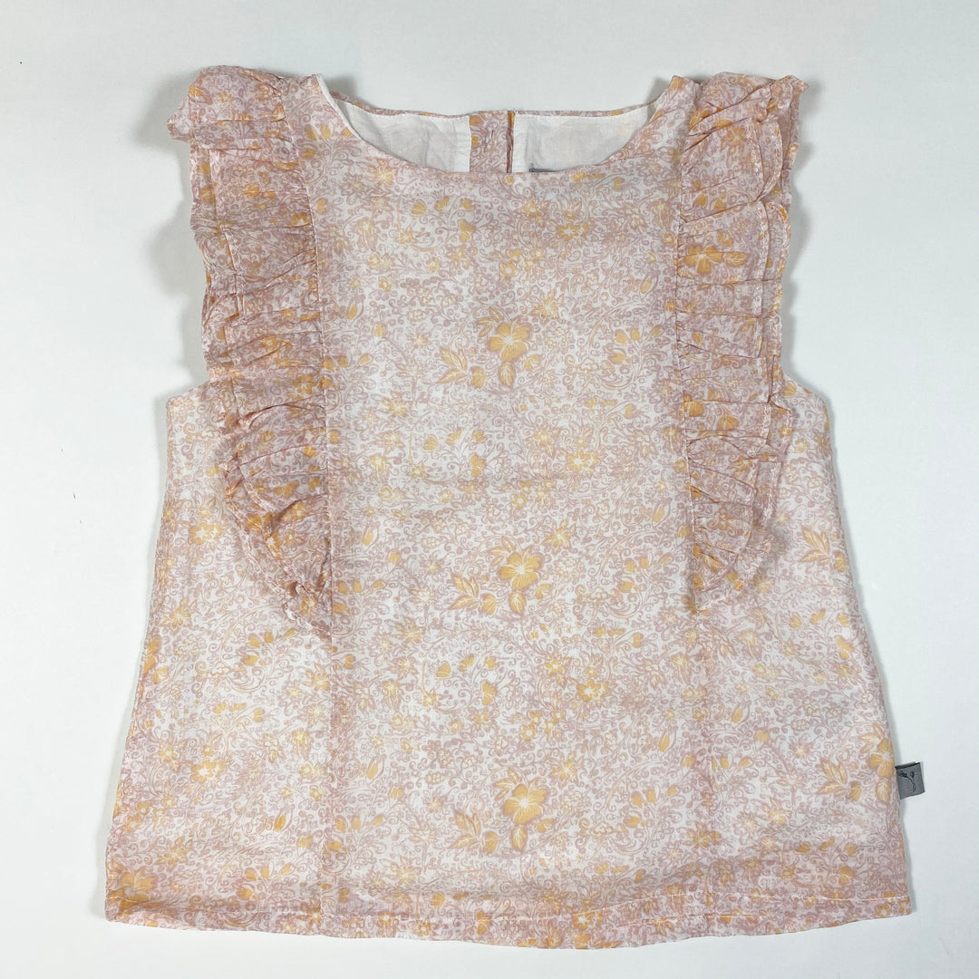 Wheat pastel floral ruffle sleeveless blouse 4Y/104