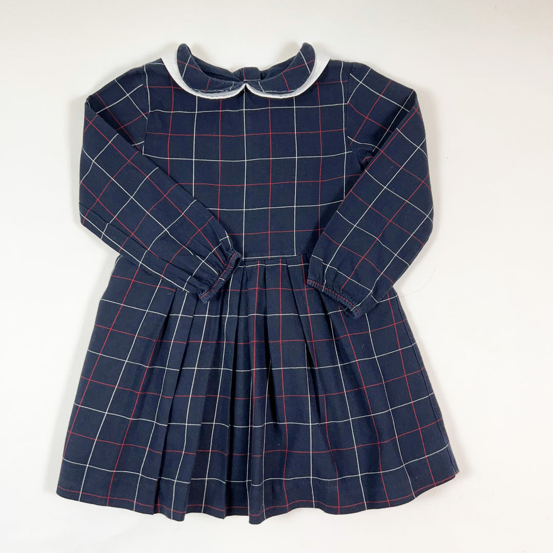 Jacadi navy checked dress with collar 3A/96cm 1