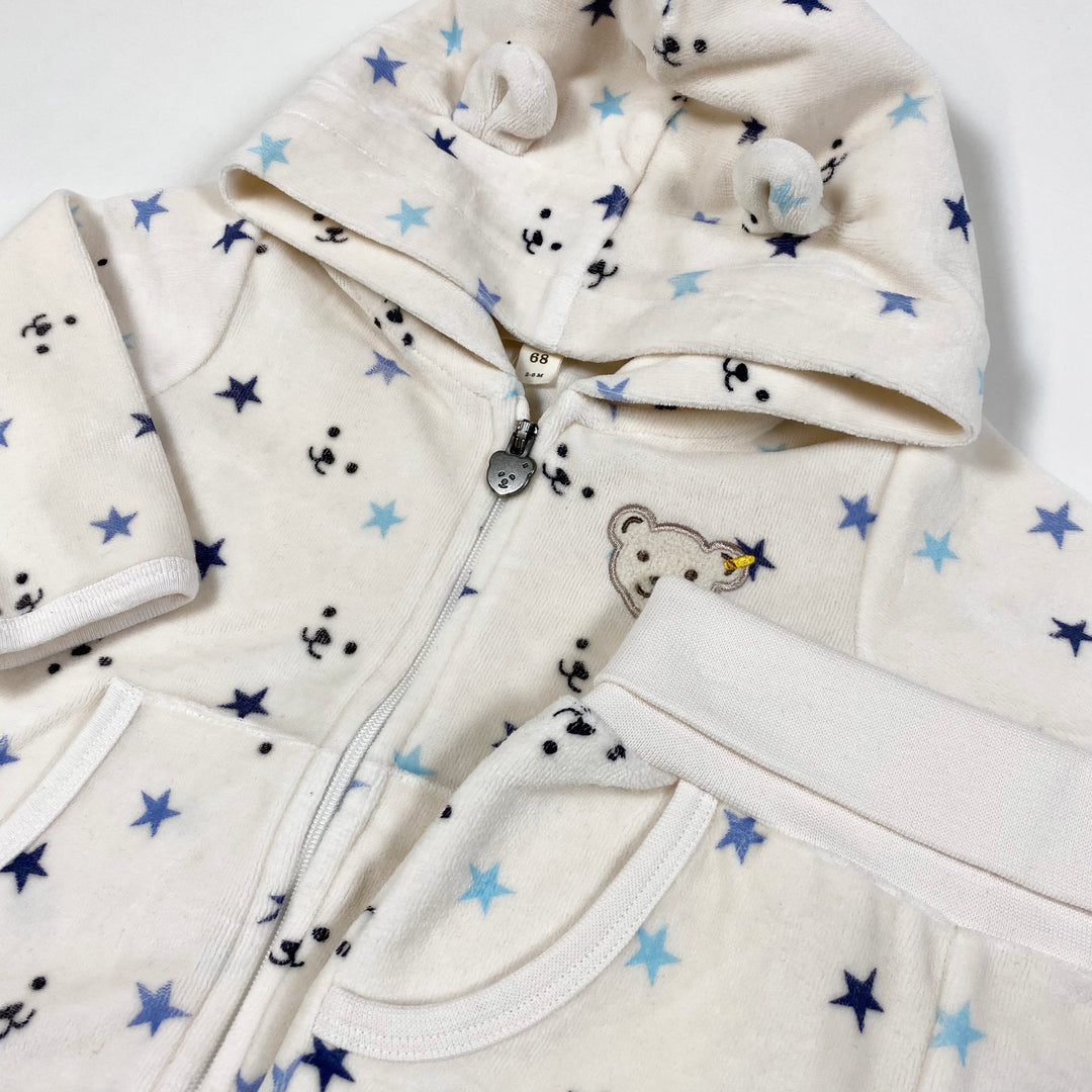 Steiff star print velour hoodie & pants set 3-6M/68 2