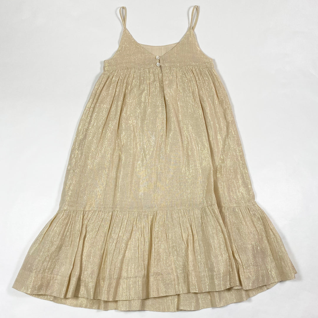 Bonpoint gold shimmer summer dress 4Y 3