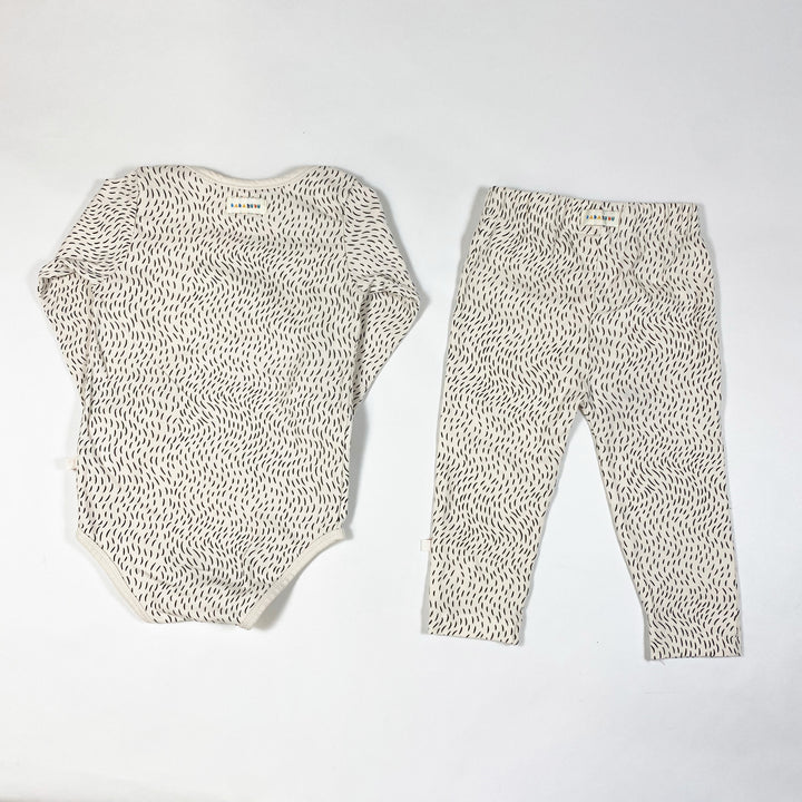 Lalalulu Body + Leggings-Set mit Pelzprint 12/18M