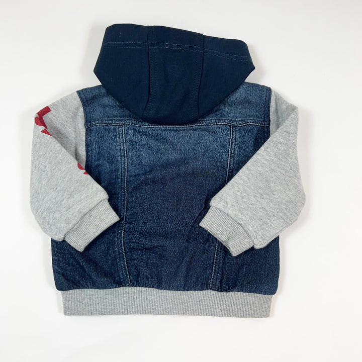 Levis denim zip jacket with navy detachable hood 12M 2