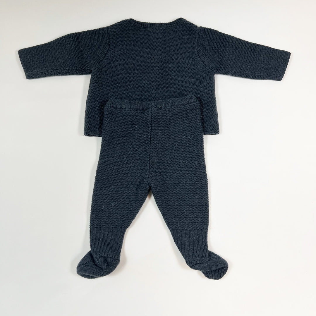 Jacadi grey knit cardigan and leggings set 3-6M/60	62-68 3