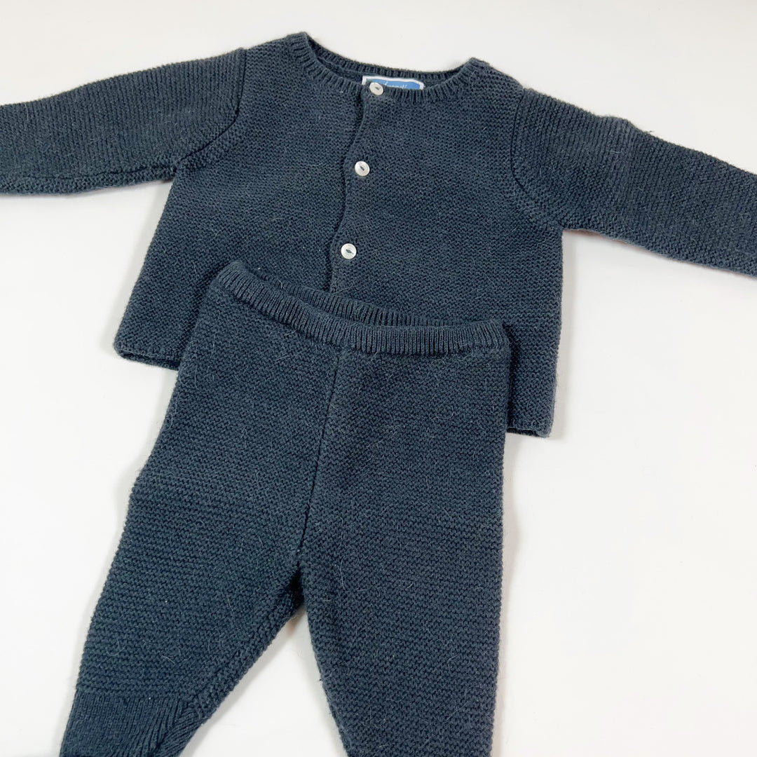 Jacadi grey knit cardigan and leggings set 3-6M/60	62-68 2