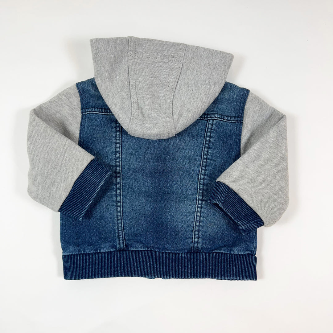 Levis denim zip jacket with grey detachable hood 12M 2