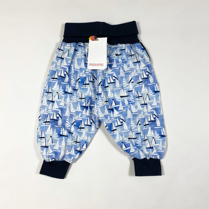 Maximo blue sail boat print harem pants 62/68