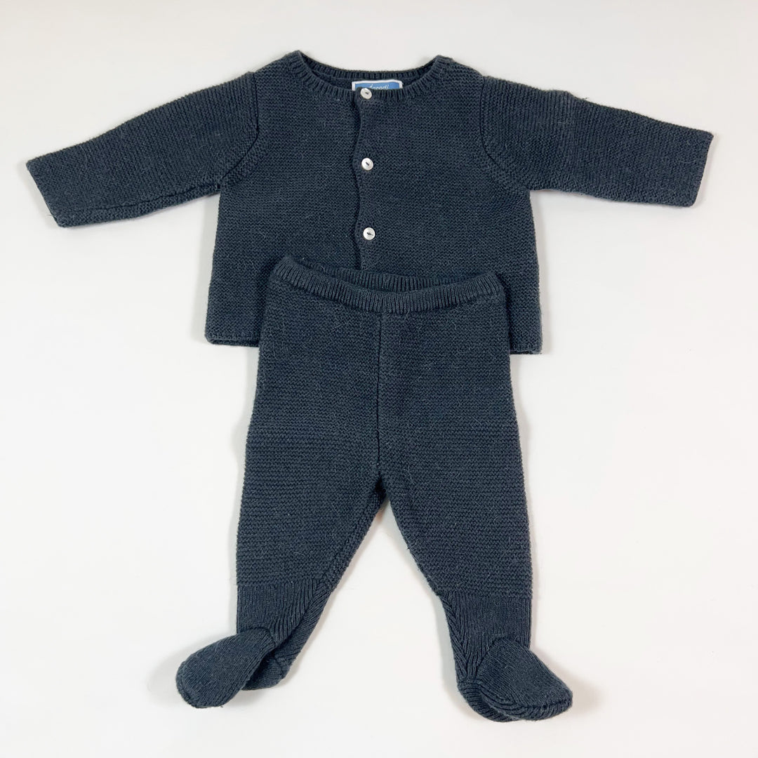 Jacadi grey knit cardigan and leggings set 3-6M/60	62-68 1