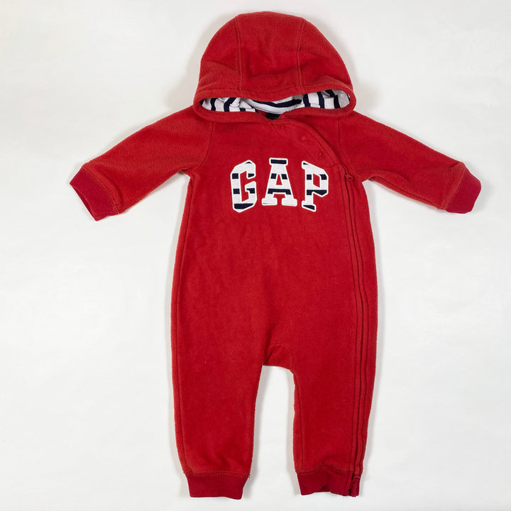 Gap red fleece jumpsuit 6-12M 1