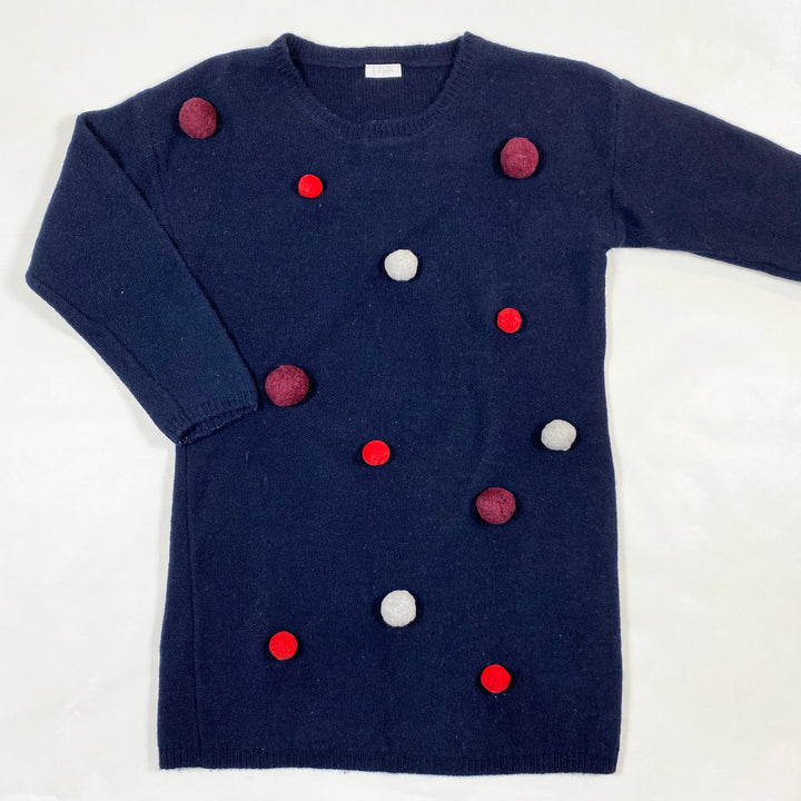 Il Gufo navy merino dress with pompons 6Y 1