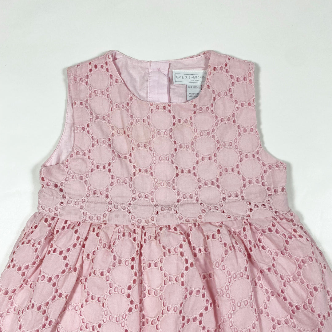 The Little White Company pink embroidered dress 6-9M 2