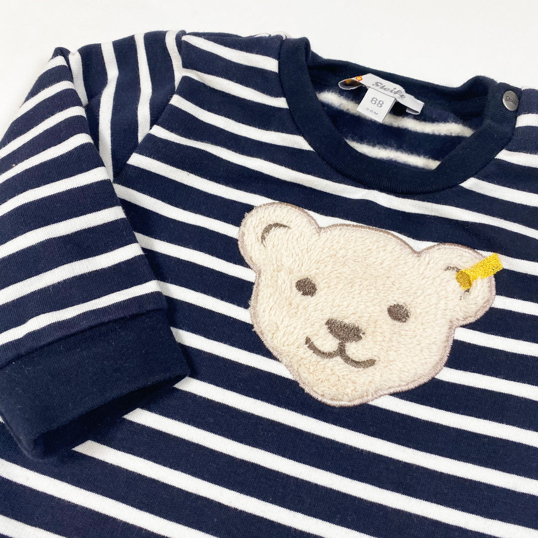 Steiff navy stripe teddy sweatshirt 3-6M/68 2