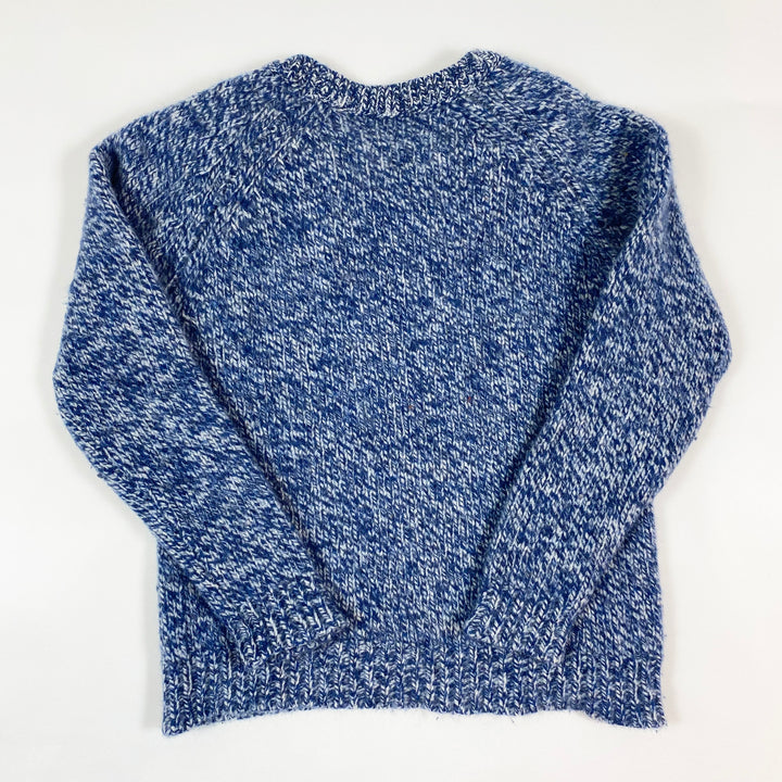 Il Gufo blue cashmere blend pullover with crochet flowers 6Y 3