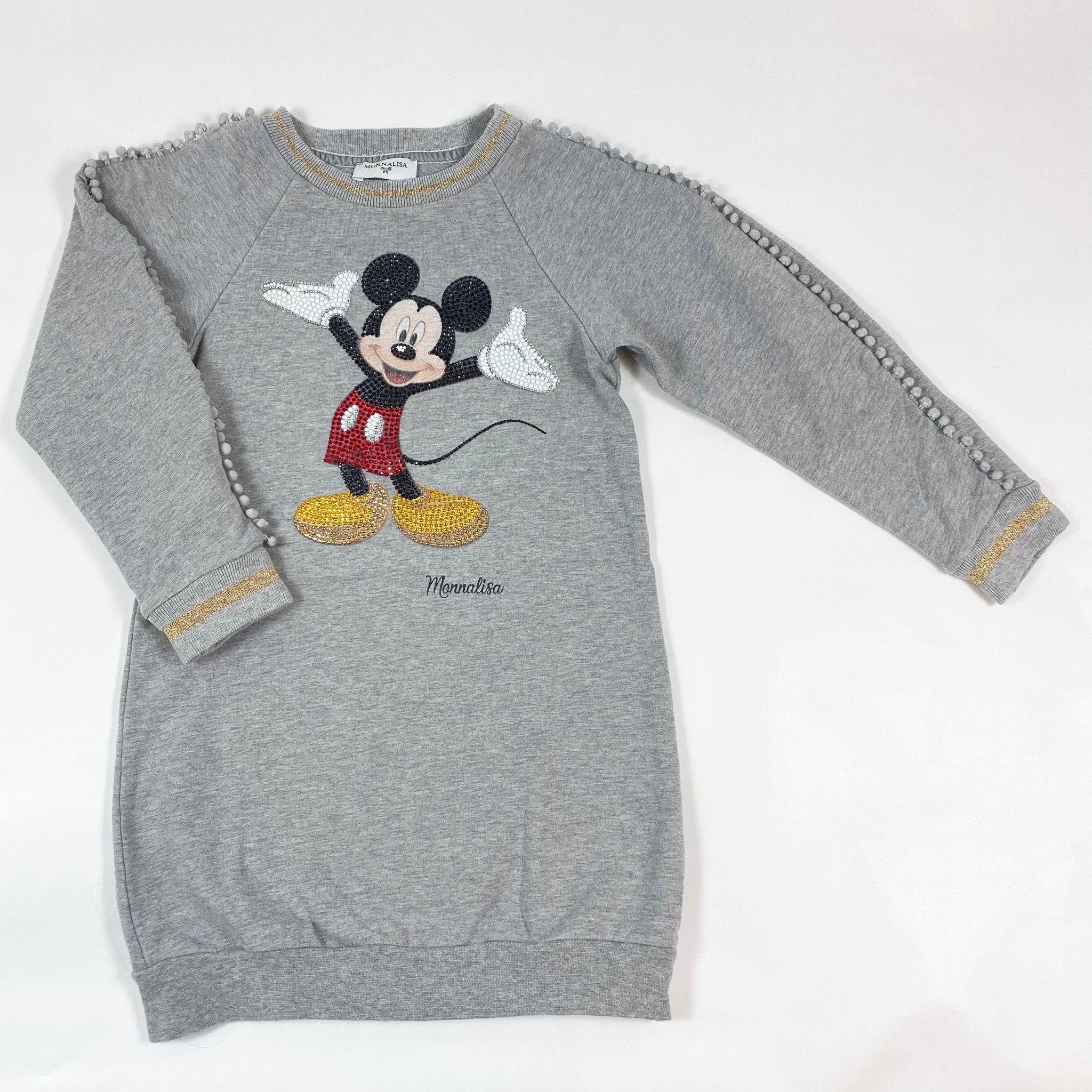 Monnalisa grey Mickey Mouse sweatshirt dress 4Y 104