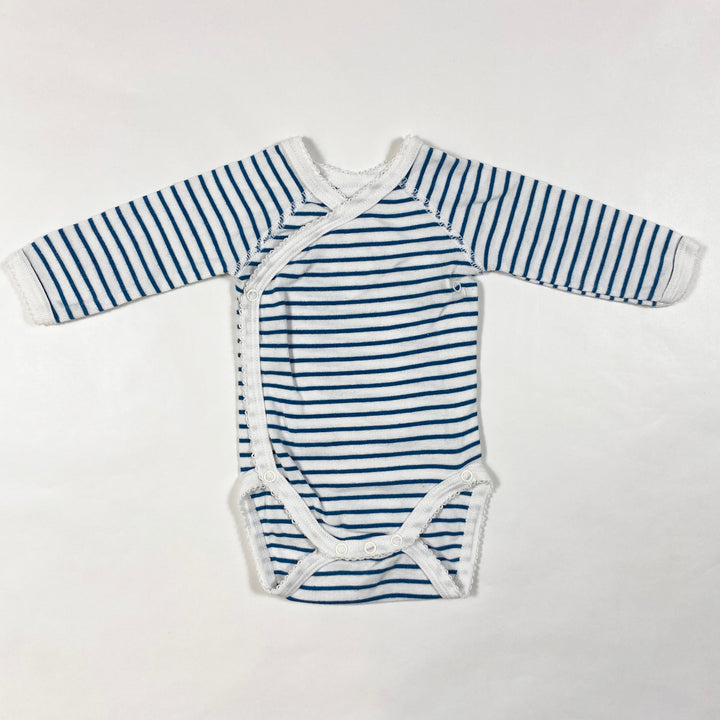 Petit Bateau blue stripe wrap body 1M/54 1