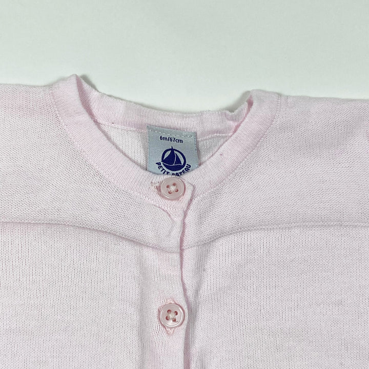 Petit Bateau pink pointelle cardigan 6M/67 2