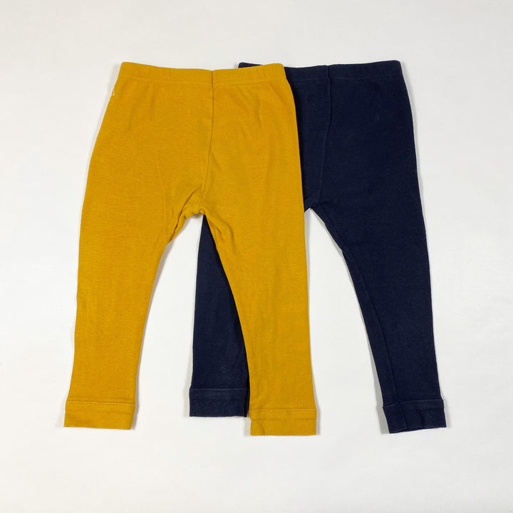 Petit Bateau set of 2 leggings navy + mustard 18M/81 2