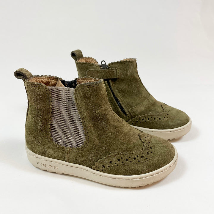 Pom D'Api khaki suede chelsea boots 24 1