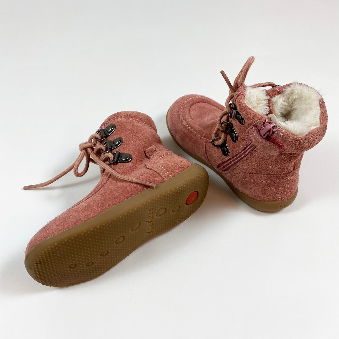 Kickers vintage pink Bamara suede winter boots 24 3