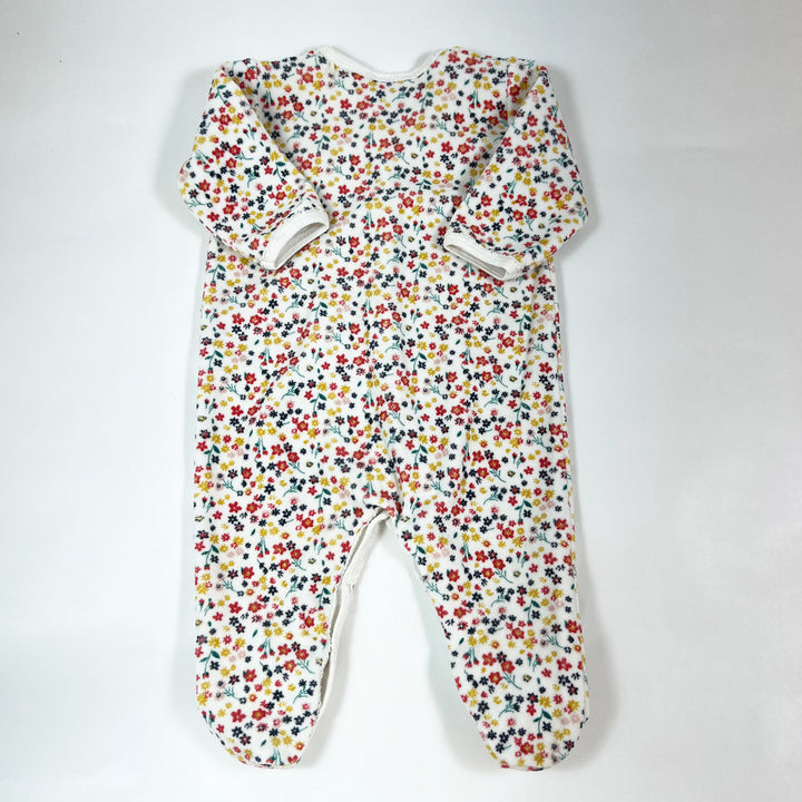 Petit Bateau ecru floral velours pyjama 6M/67 3