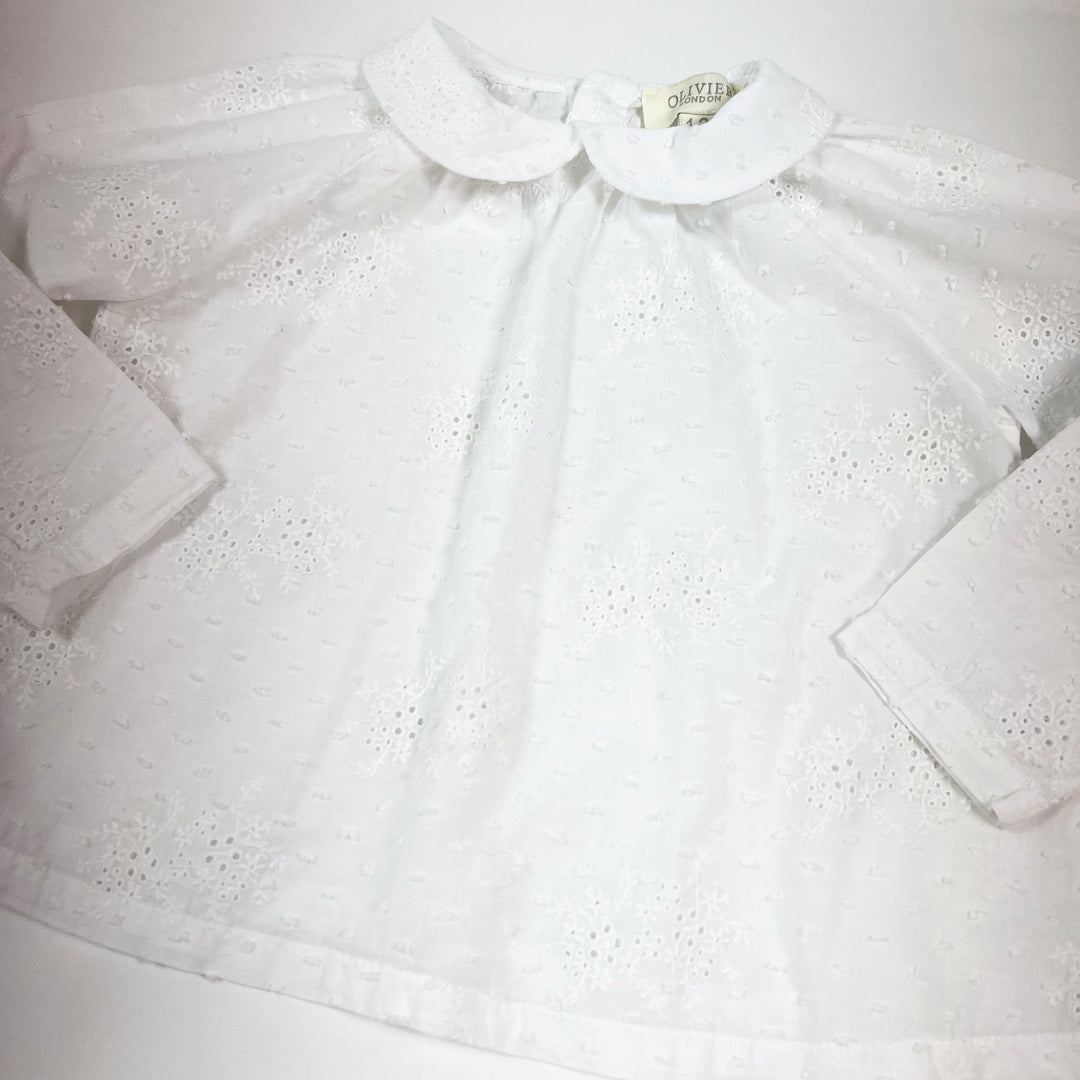 Olivier London white guipure blouse 1-2Y 2