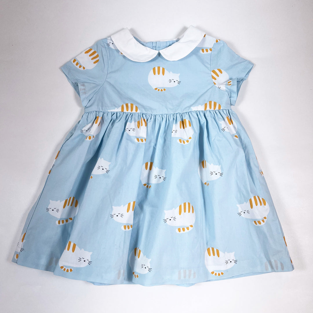 Jacadi light blue cat dress 24M/88 1