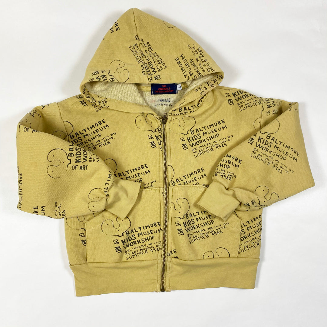 The Animals Observatory yellow kids museum hoodie 4Y 1