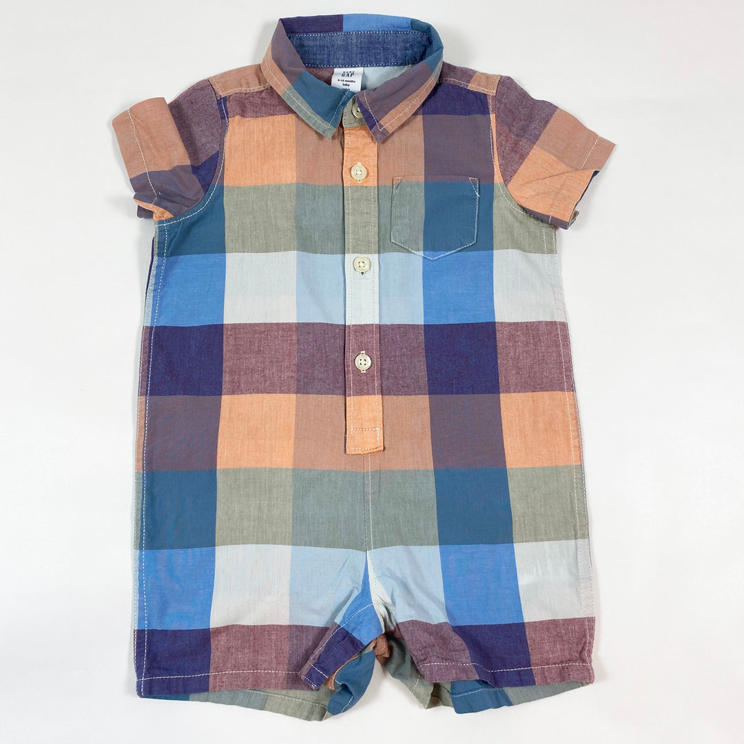 Gap checked shirt romper 6-12M 1