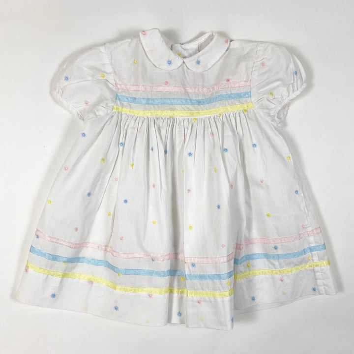 Baby Luce white pastel detail short-sleeved dress 1Y