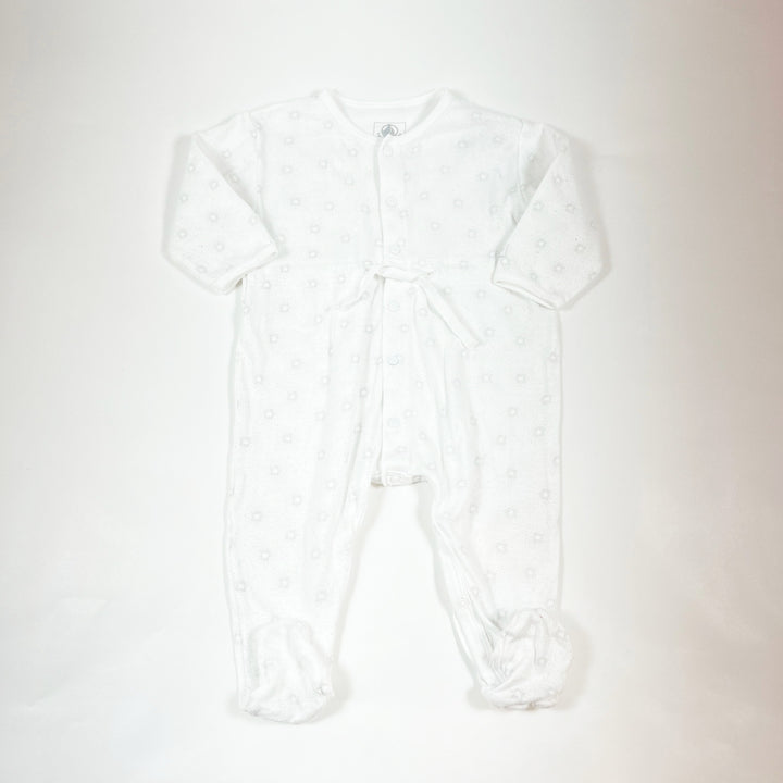 Petit Bateau white grey star pyjama 6m 1