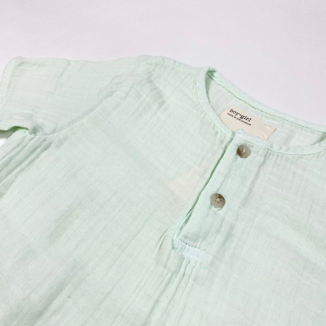 Boy + Girl turquoise muslin short-sleeved shirt Second Season 8Y