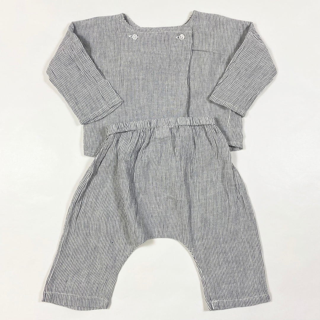 Zara blue stripe linen baby set 1-3M/58 3